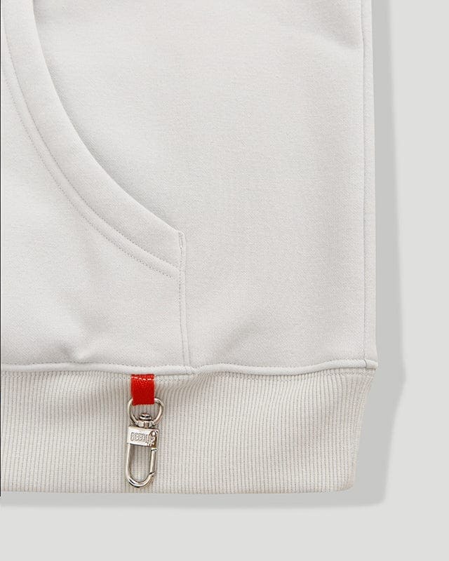 O/S Emblem Emboss Hoodie Ice Grey